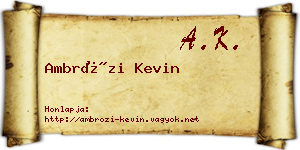 Ambrózi Kevin névjegykártya