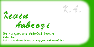 kevin ambrozi business card